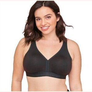 Cacique Lane Bryant Womens Bra Cotton Unlined No Wire Size 44DDD Black